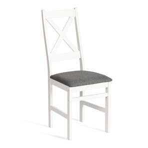 Кухонный стул CROSSMAN / white, ткань тёмно-серая (150) разобранный, id 20020 в Южно-Сахалинске